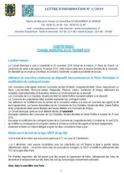 Lettre D’info N°1/2019
